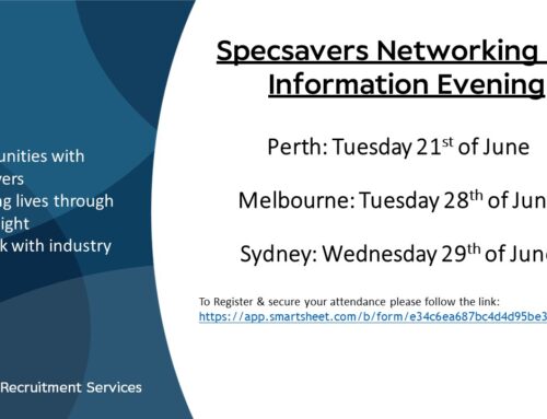 Specsavers June 2022 Information Evening: Sydney, Melbourne and Perth